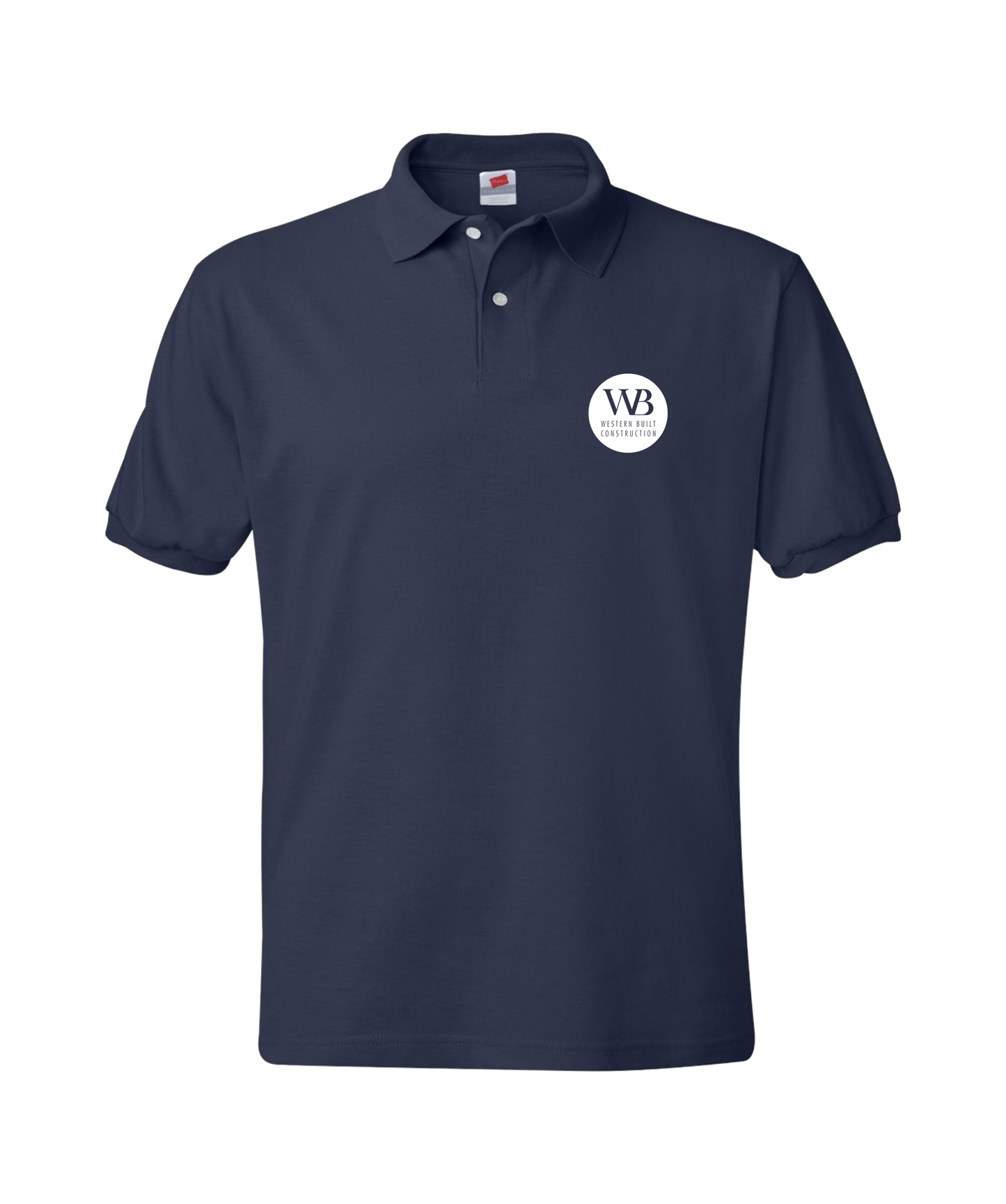 Western Built Construction - Hanes Polo Black (Circle Logo)