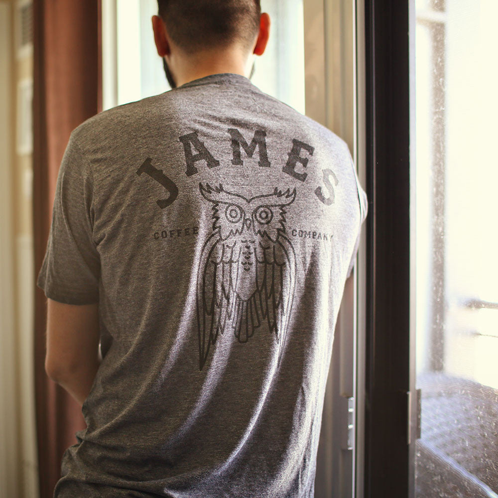 Grey Logo Tee with Back Print