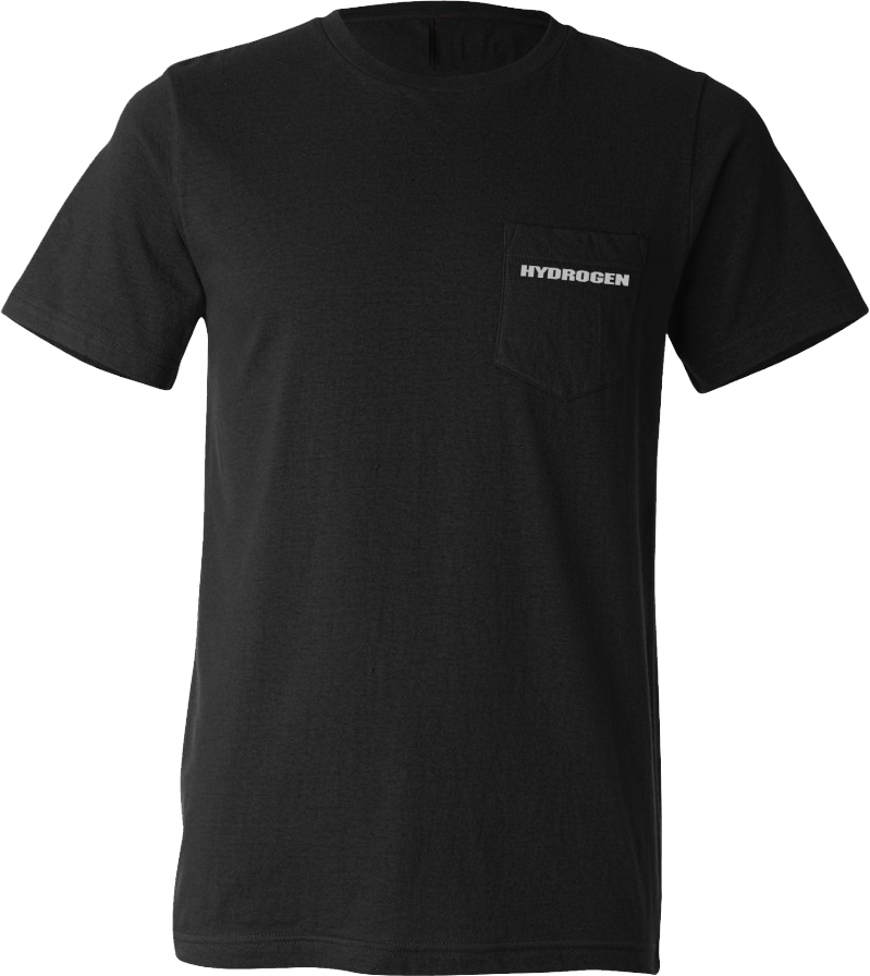 Hydrogen - Black Custom Pocket Tee with Screen Print (Bella Light Weight)