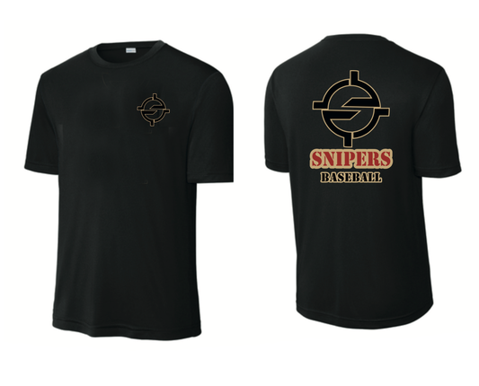 Snipers - Baseball Practice Tee - Black (DRI FIT) Adult & Youth