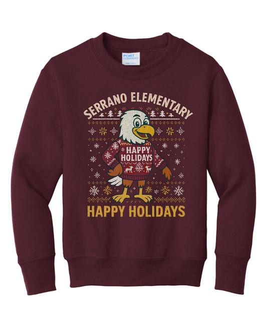 Serrano - Crewneck Holiday Sweater (Maroon)