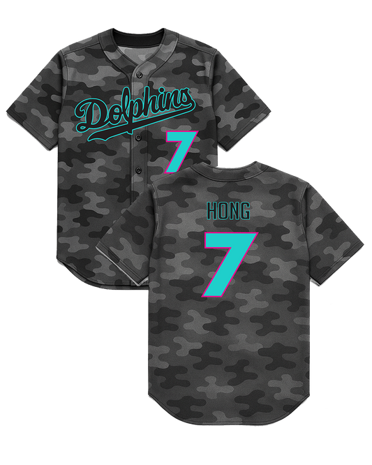 Dolphins 10U - Sublimated Button Down Jersey (Camo)- (3 week turn time)