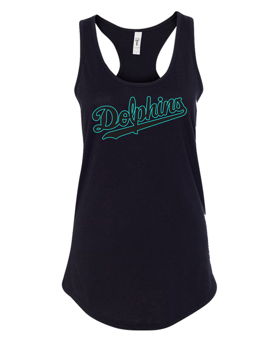 Dolphins 10U Ladies Racerback Tank (Black)