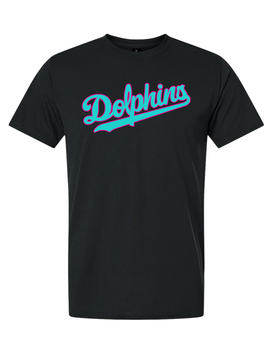 Dolphins 10U Tee (Adult & Youth)  (Black with Teal Logo)