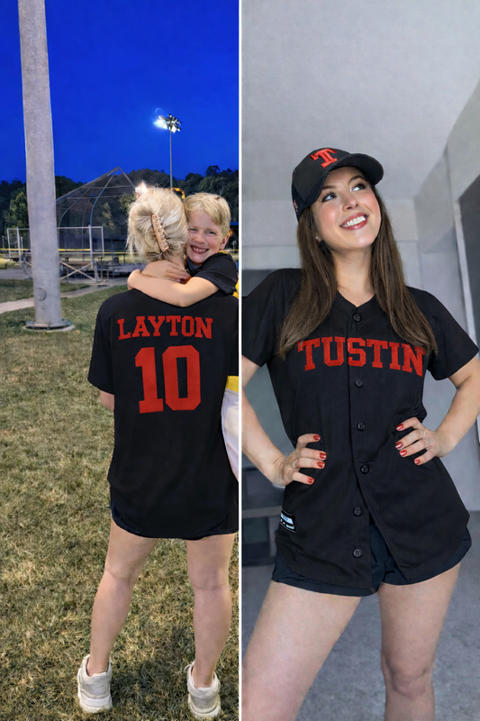 Tustin Sublimated Button down Jersey - Name & Number Black v2