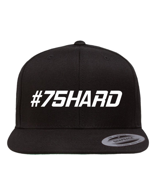#75HARD Premium Flat Bill Snapback Cap - Black
