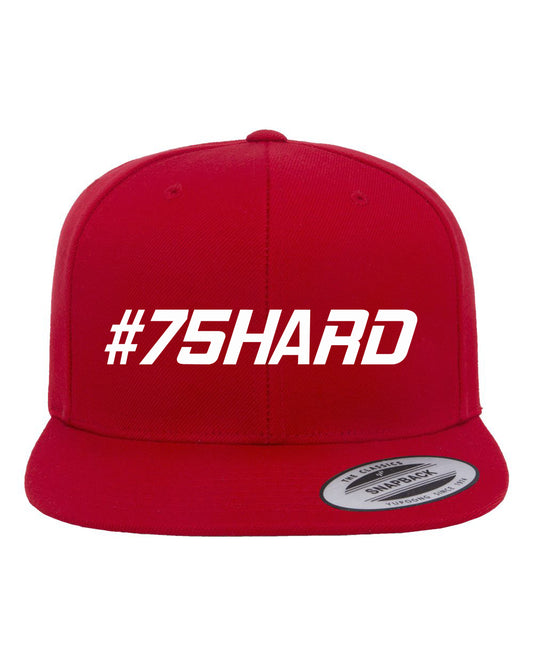 #75HARD Premium Flat Bill Snapback Cap - Red