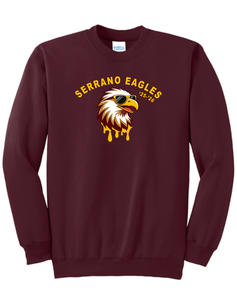 Serrano Elementary - Eagle Drip Crewneck Sweat - Youth & Adult