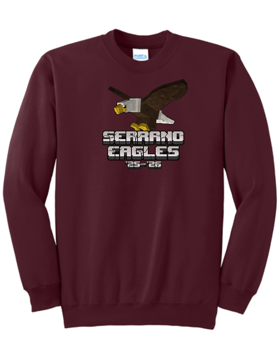 Serrano Elementary - Eagle Minecraft Crewneck Sweat - Youth & Adult