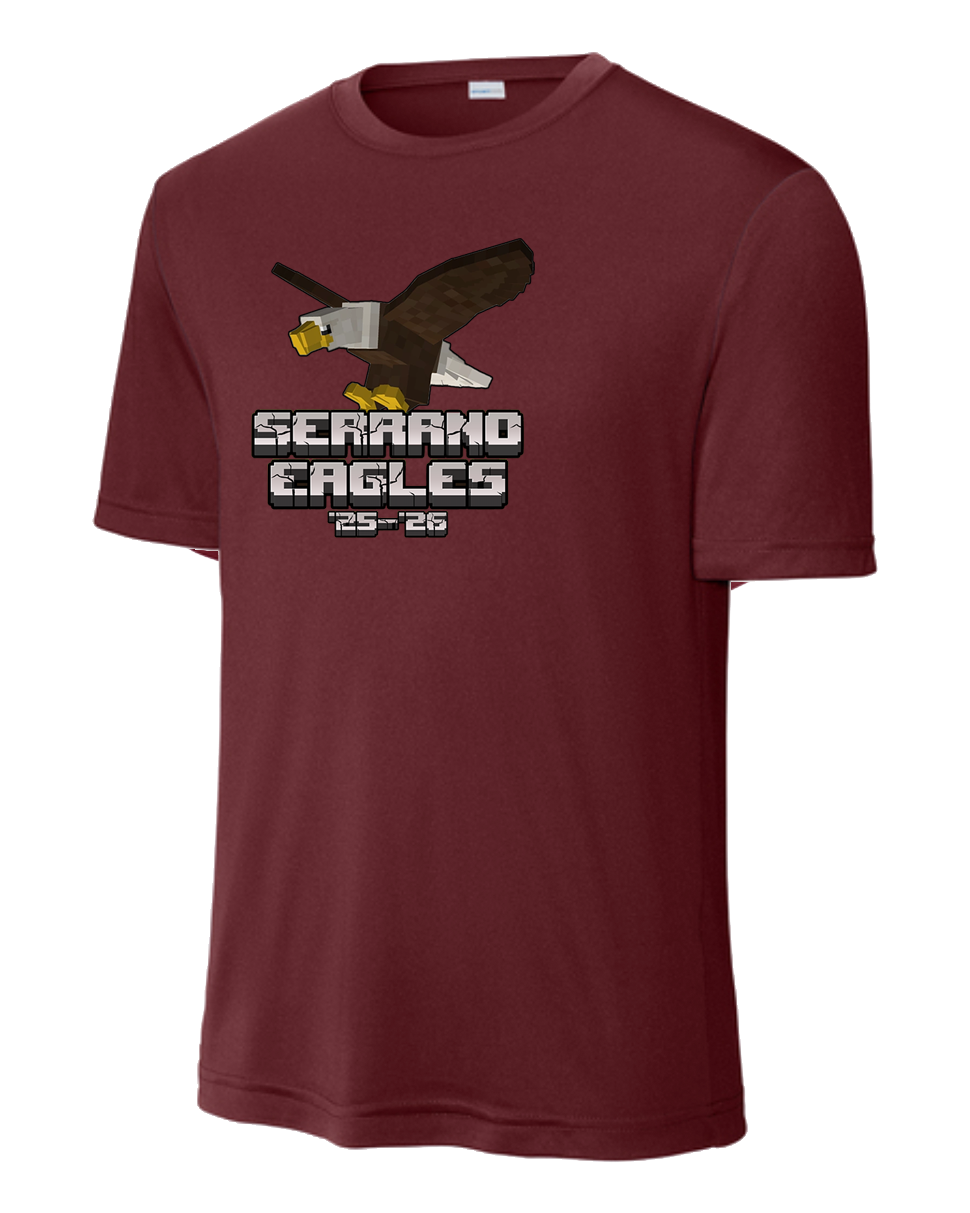 Serrano Elementary - Eagle Minecraft Tee Shirt - Youth & Adult - Cotton/Dri-Fit