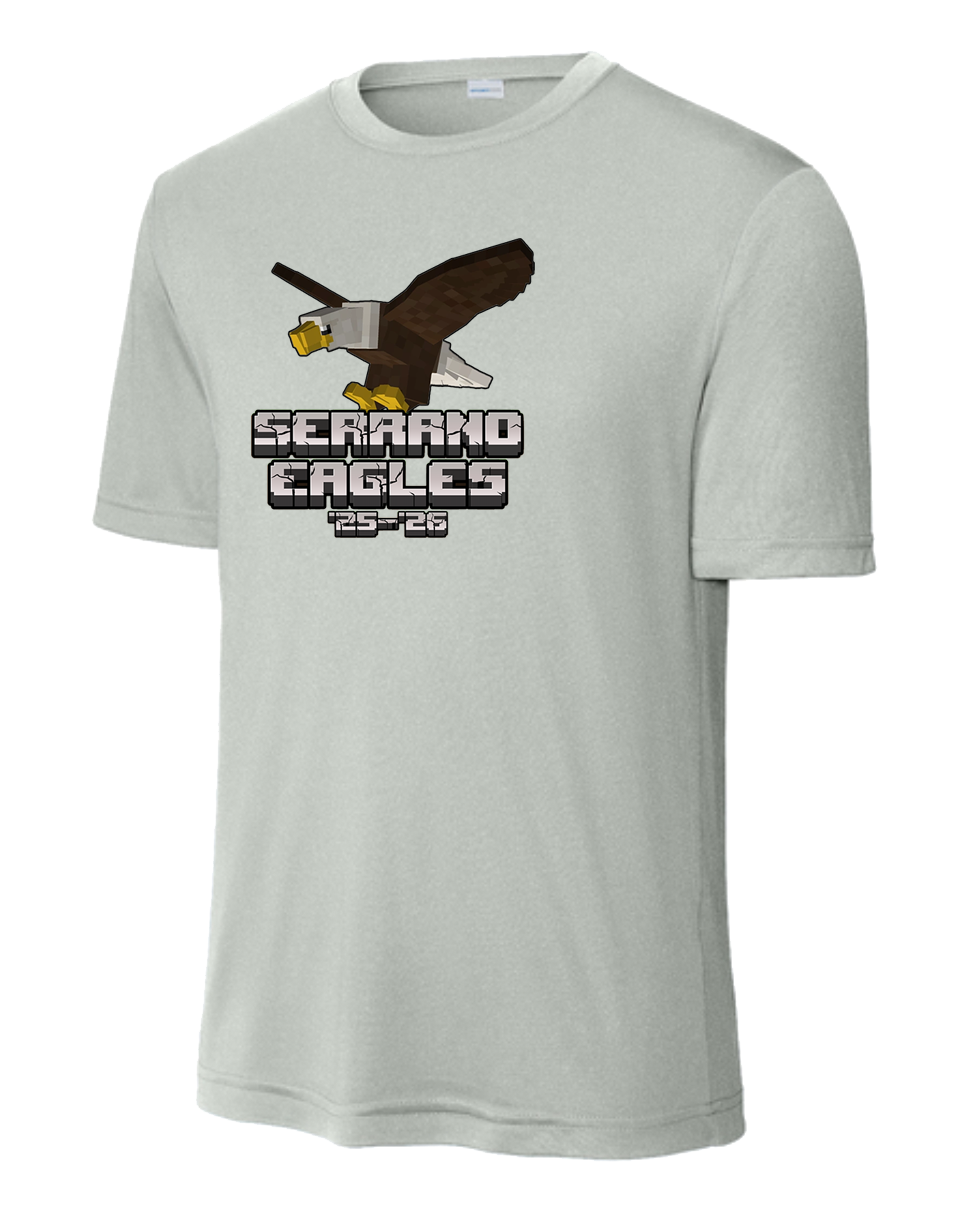 Serrano Elementary - Eagle Minecraft Tee Shirt - Youth & Adult - Cotton/Dri-Fit