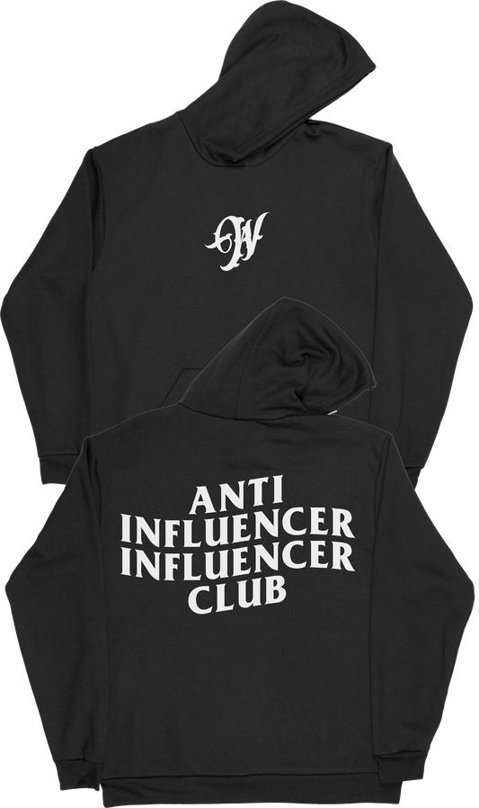 Anti-Influencer Pullover Hoodie - Black