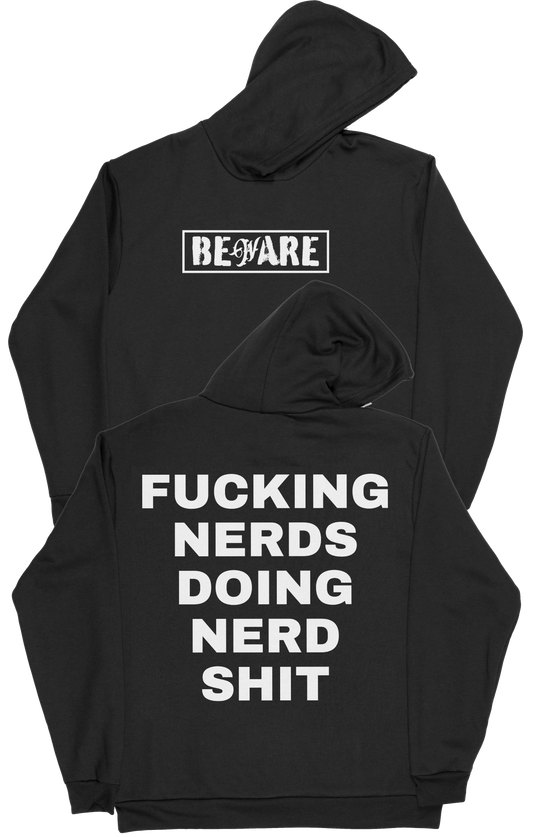 Beware of Nerds Pullover Hoodie - Black