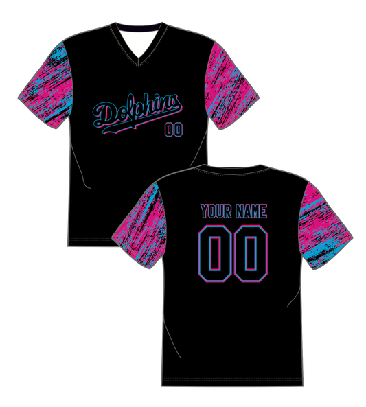 Dolphins - Specialty Jersey - Black/Blue/Pink - with Your Name and Number