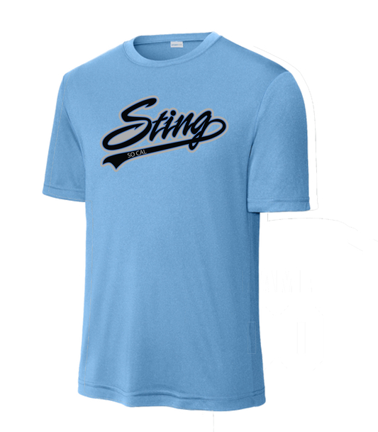 Sting Softball Dri Fit Tee - Front Only (Youth and Adult) - Carolina Blue