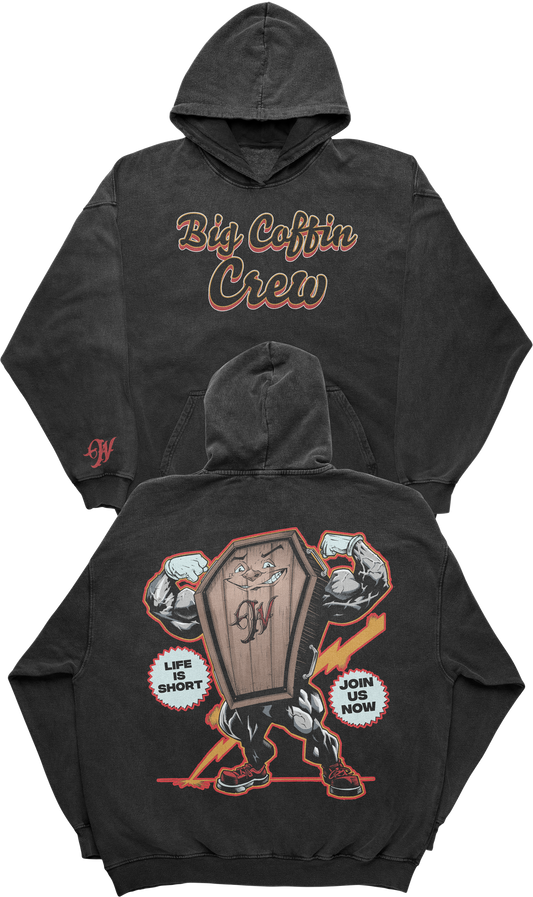 Big Coffin Pullover Hoodie - Black
