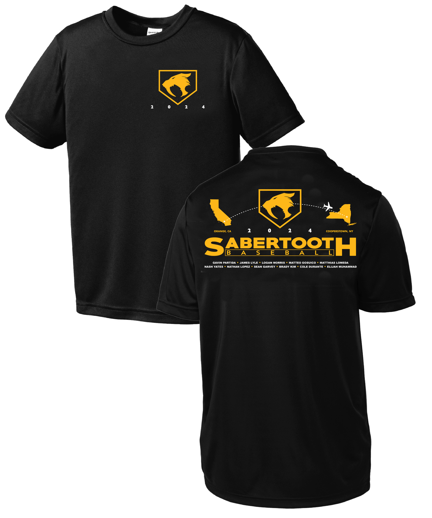 Sabertooth Cooperstown Dri-Fit 2024 Tee (Black & Navy)