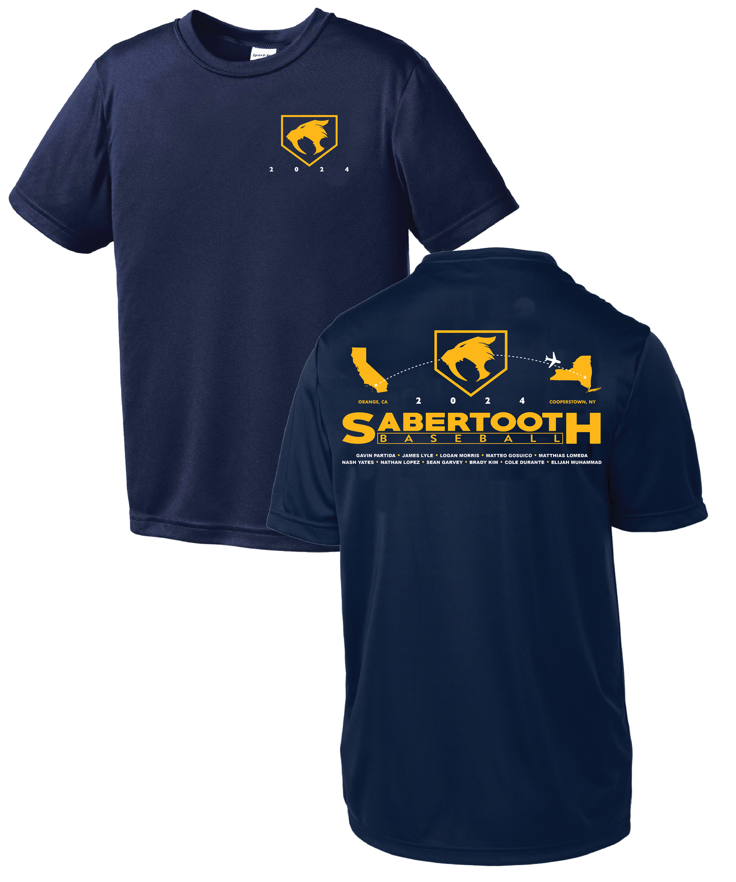 Sabertooth Cooperstown Dri-Fit 2024 Tee (Black & Navy)