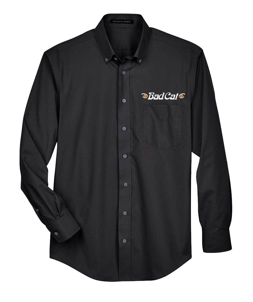 Bad Cat - Logo Devon & Jones Buttondown White Shirt