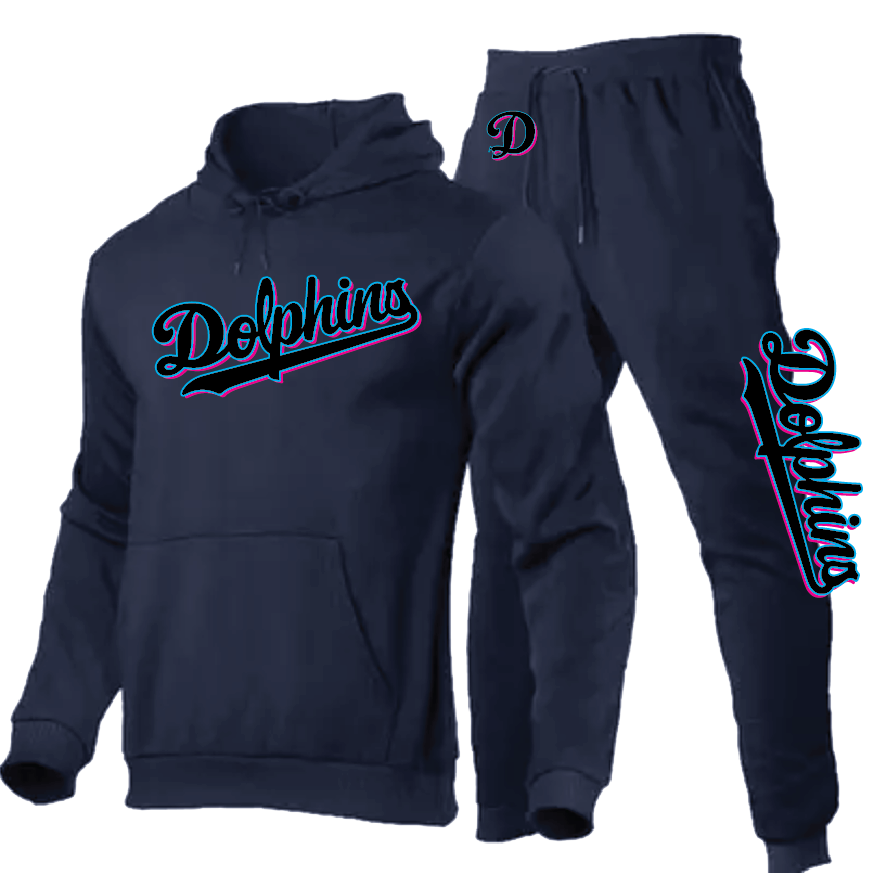 Dolphins Sweatsuit Combo - Youth and Adult (Navy)