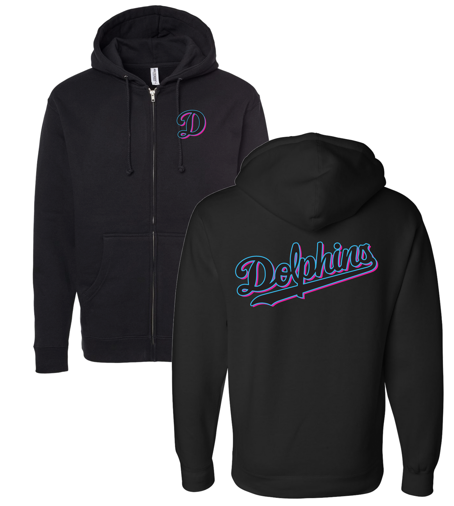 Dolphins Zip Heavyweight Sweatshirt (Adult & Youth)