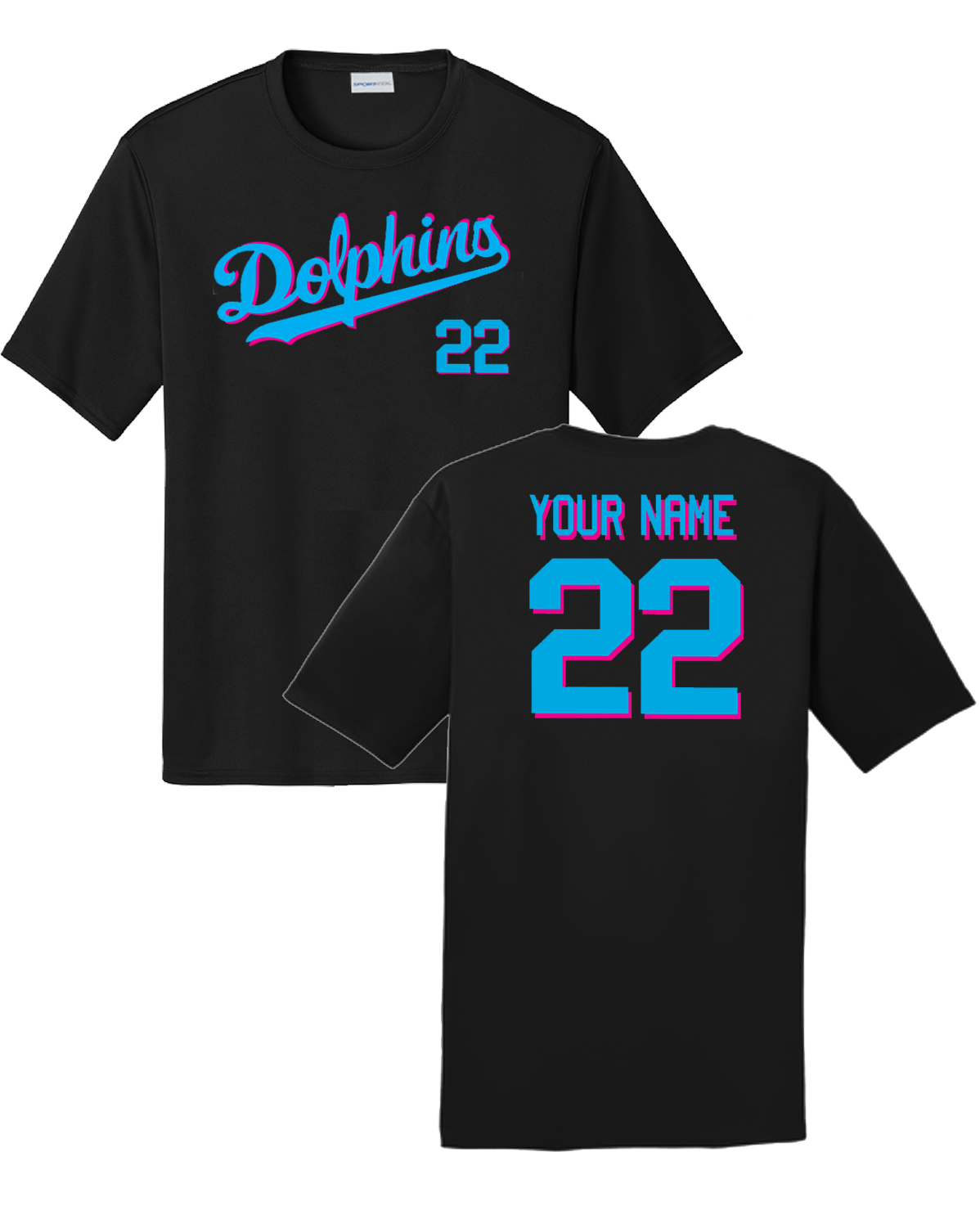 Dolphins 14U Practice Dri Fit Tee with Name and Number (YOUTH & ADULT)