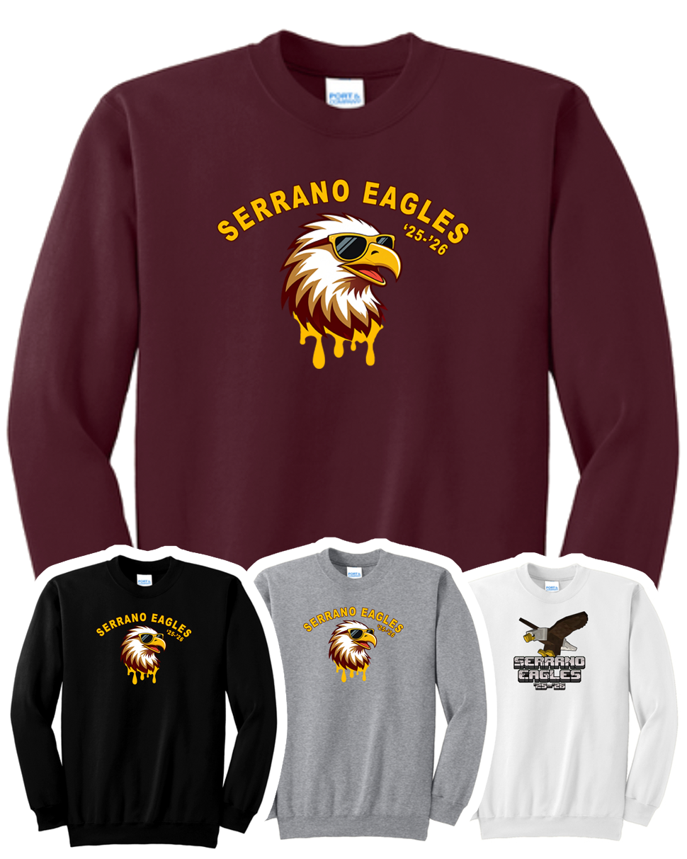 Serrano Elementary - Eagle Drip Crewneck Sweat - Youth & Adult