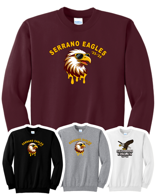 Serrano Elementary - Eagle Drip Crewneck Sweat - Youth & Adult
