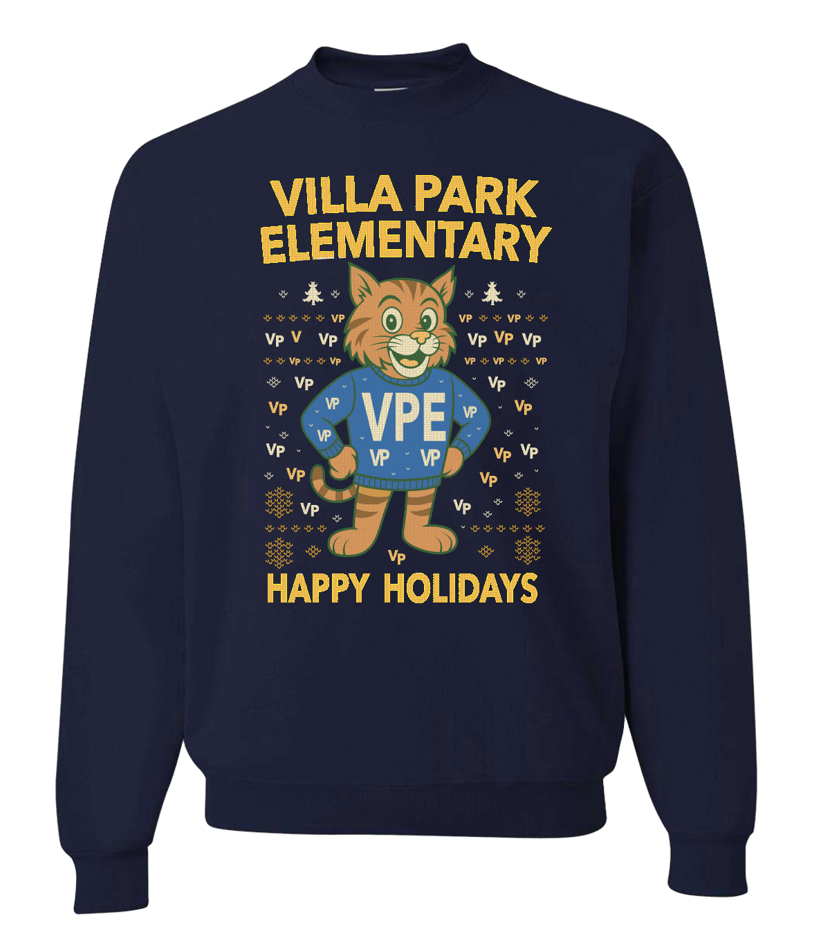 Happy Holiday Bobcat Navy Sweat