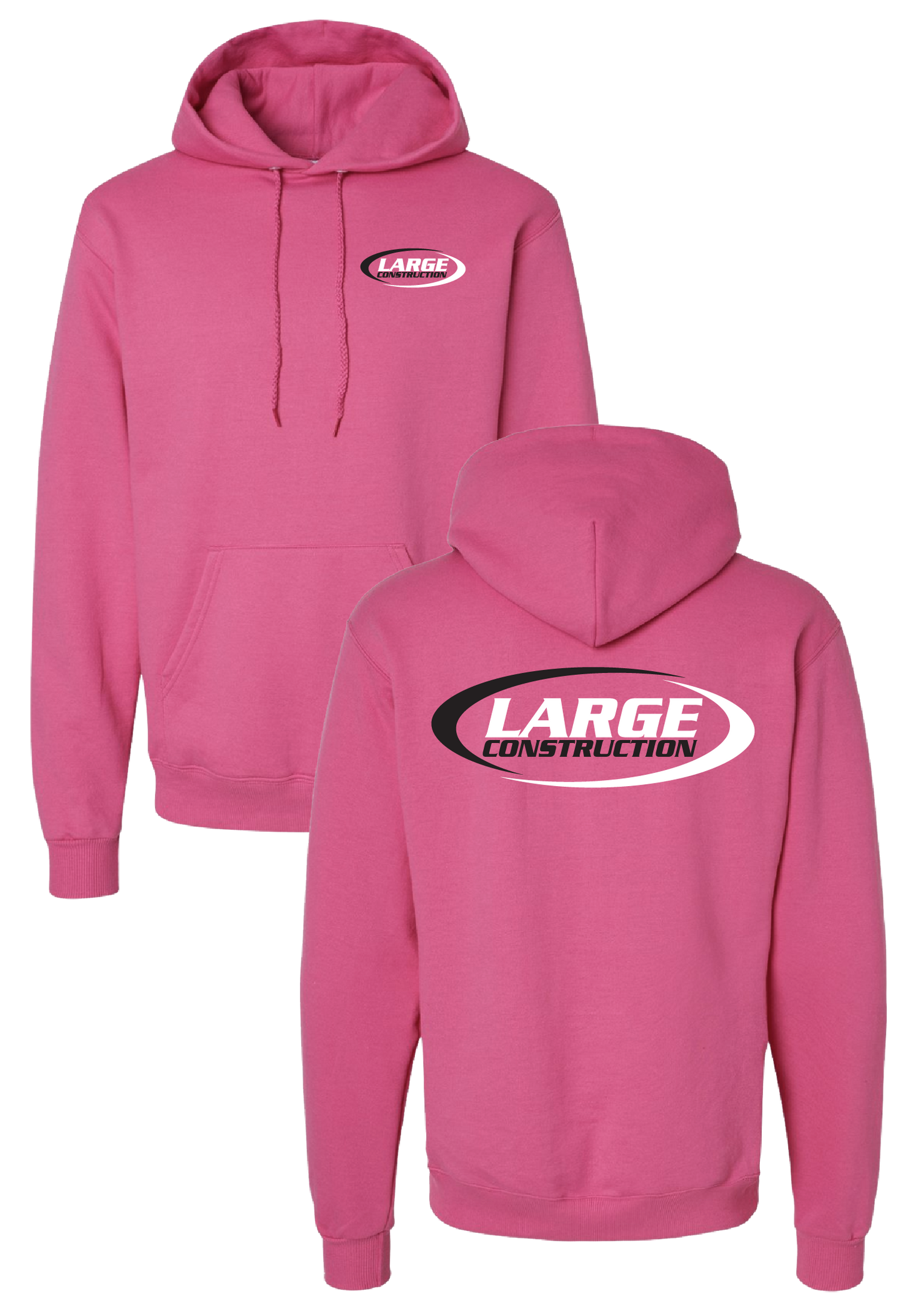 Large Construction Pullover Champion Sweatshirt (Wow Pink)