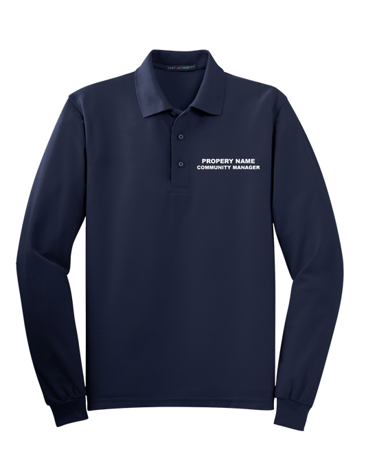 Mens Port Authority Silk Touch Pique Long Sleeve Polo - 5XL