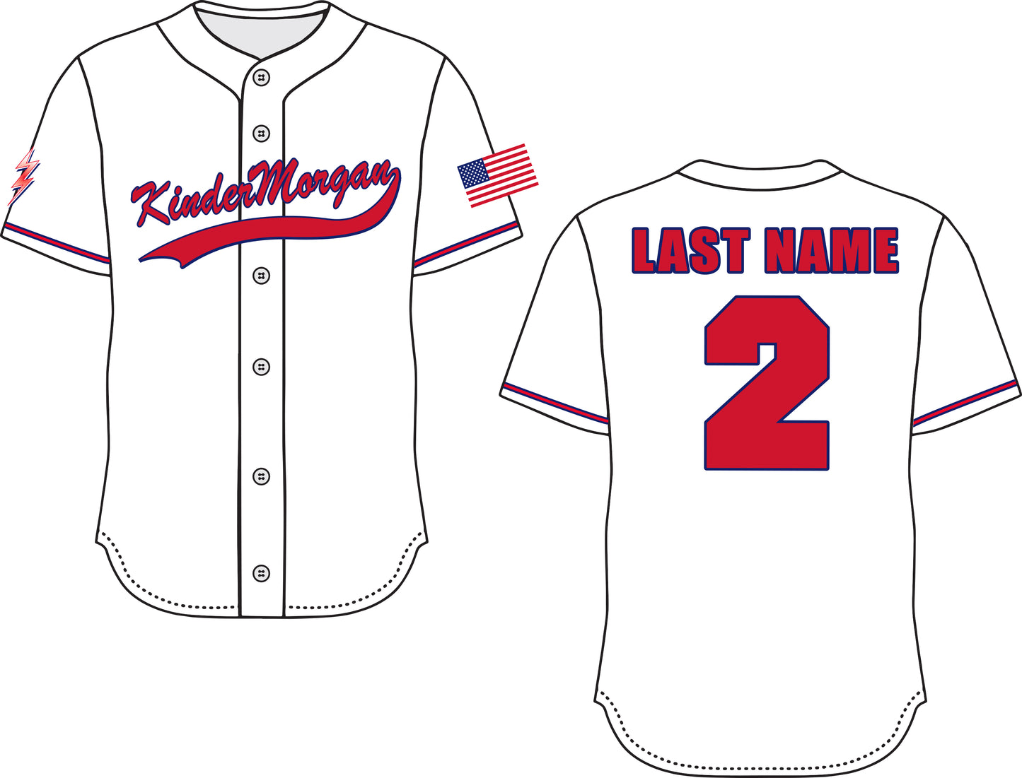 Kinder Morgan Perth Amboy - Sublimated Button Down Jersey (w/ Name & Number)