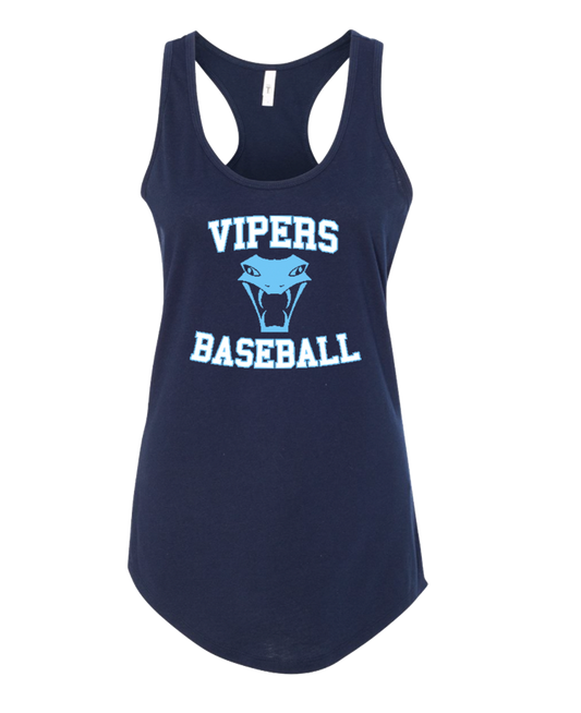 Vipers Baseball Next Level Ladies Racer Tank (Navy) 2024