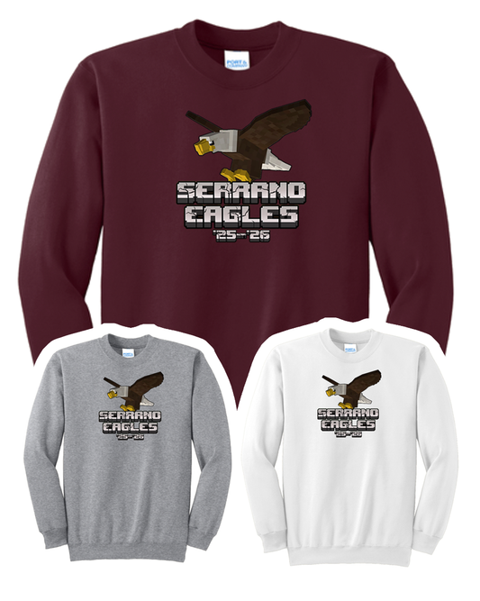 Serrano Elementary - Eagle Minecraft Crewneck Sweat - Youth & Adult