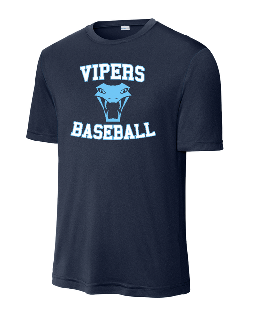 Vipers Baseball Practice Tee - Navy (DRI FIT & Cotton) Adult & Youth