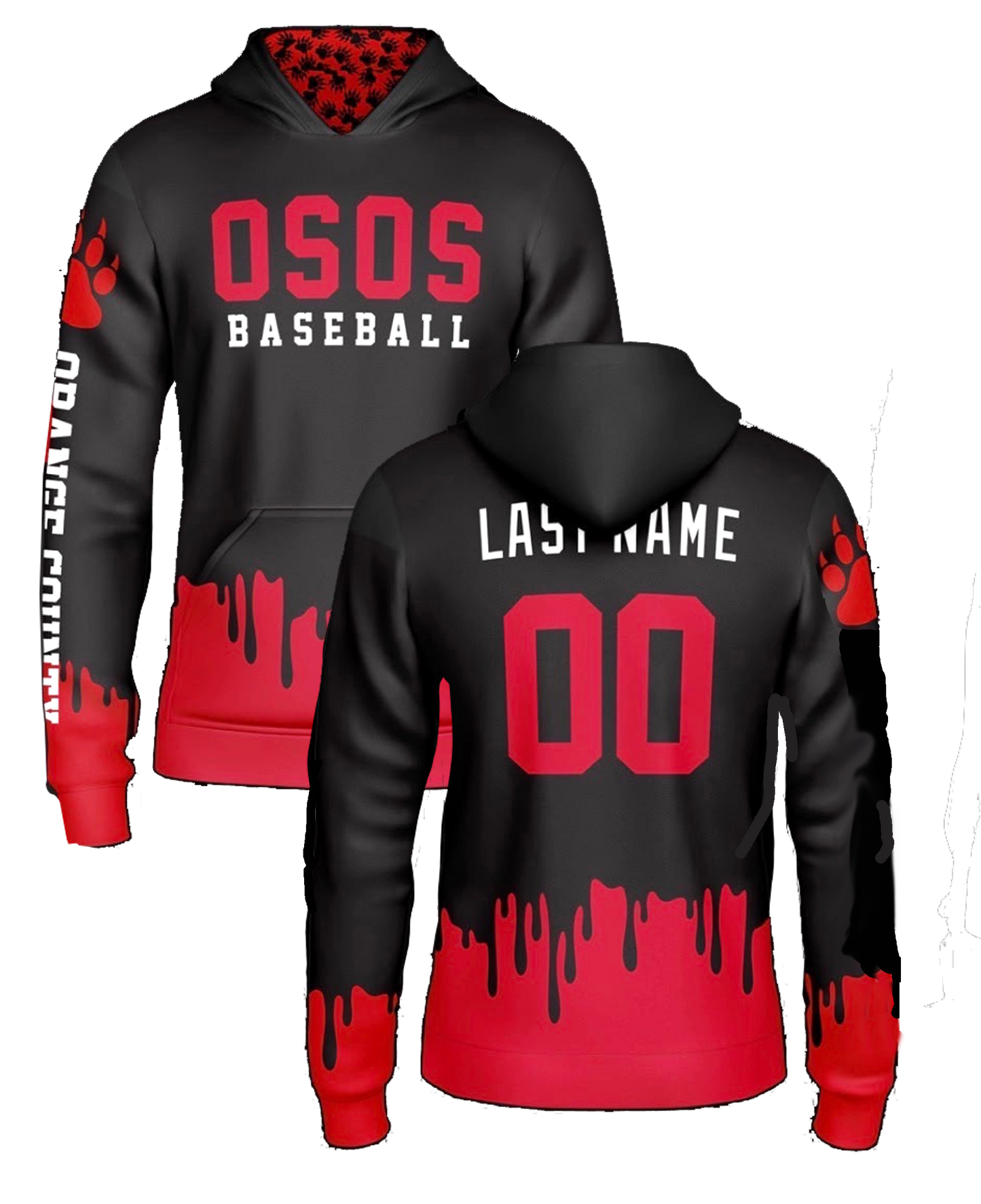 OSOS Baseball Sublimated Custom Sweatshirt - Youth and Adult