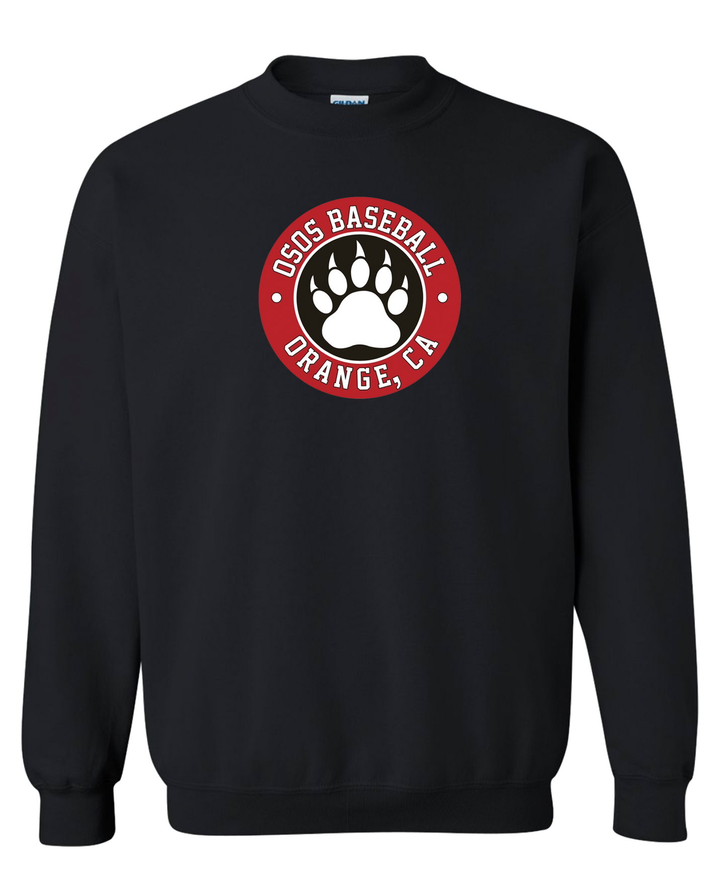 OSOS Baseball Crewneck Sweatshirt with Front Logo Only