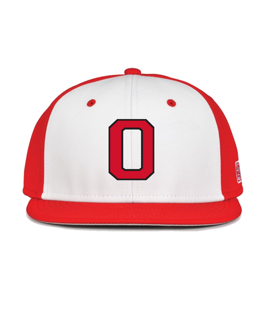 OSOS Baseball Pacific Performance Hat (White/Red)