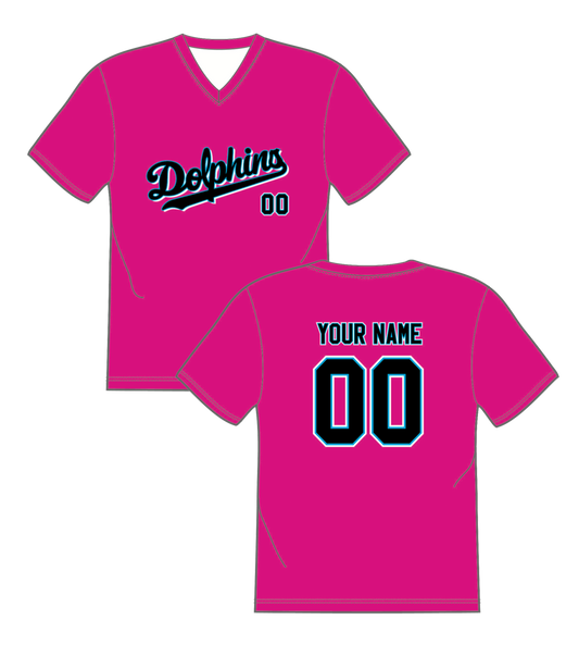 Dolphins - Specialty Jersey - Pink - with Your Name and Number (3 week turn time)