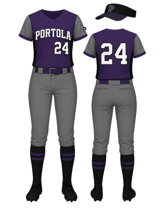 Portola Softball Uniform -  Purple / Grey