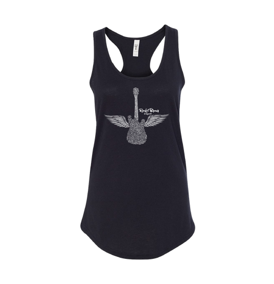 Rock and Brews Ladies Rose Guitar Tank