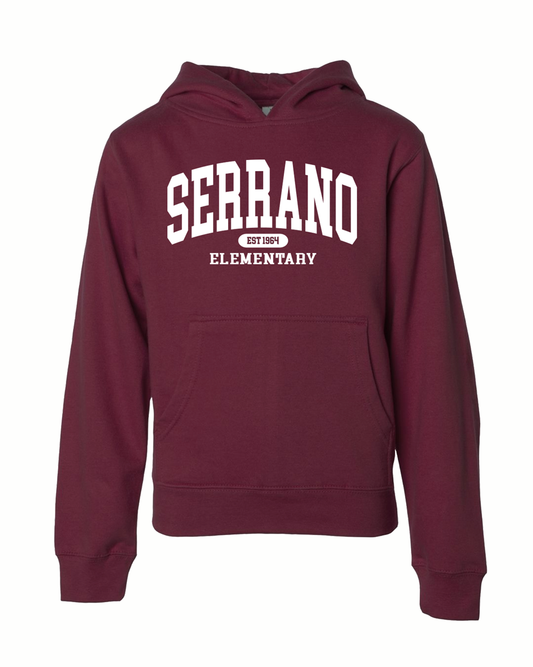 Serrano Elementary -  Collegiate Youth Pull Over - Maroon