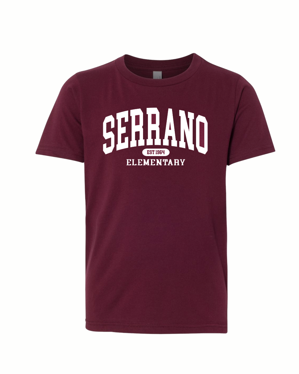 Serrano Elementary - Collegiate Youth Tee Cotton - (Maroon)