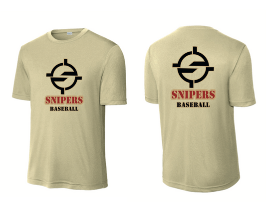 Snipers - Baseball Practice Tee - Tan (DRI FIT) Adult & Youth