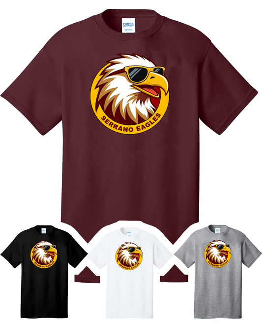 Serrano Elementary - Eagle Circle Tee Shirt - Youth & Adult - Cotton/Dri-Fit