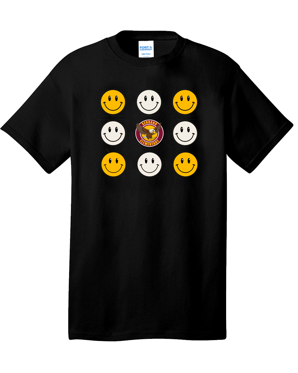 Serrano Elementary - Smile Tee Shirt - Youth & Adult - Cotton/Dri-Fit