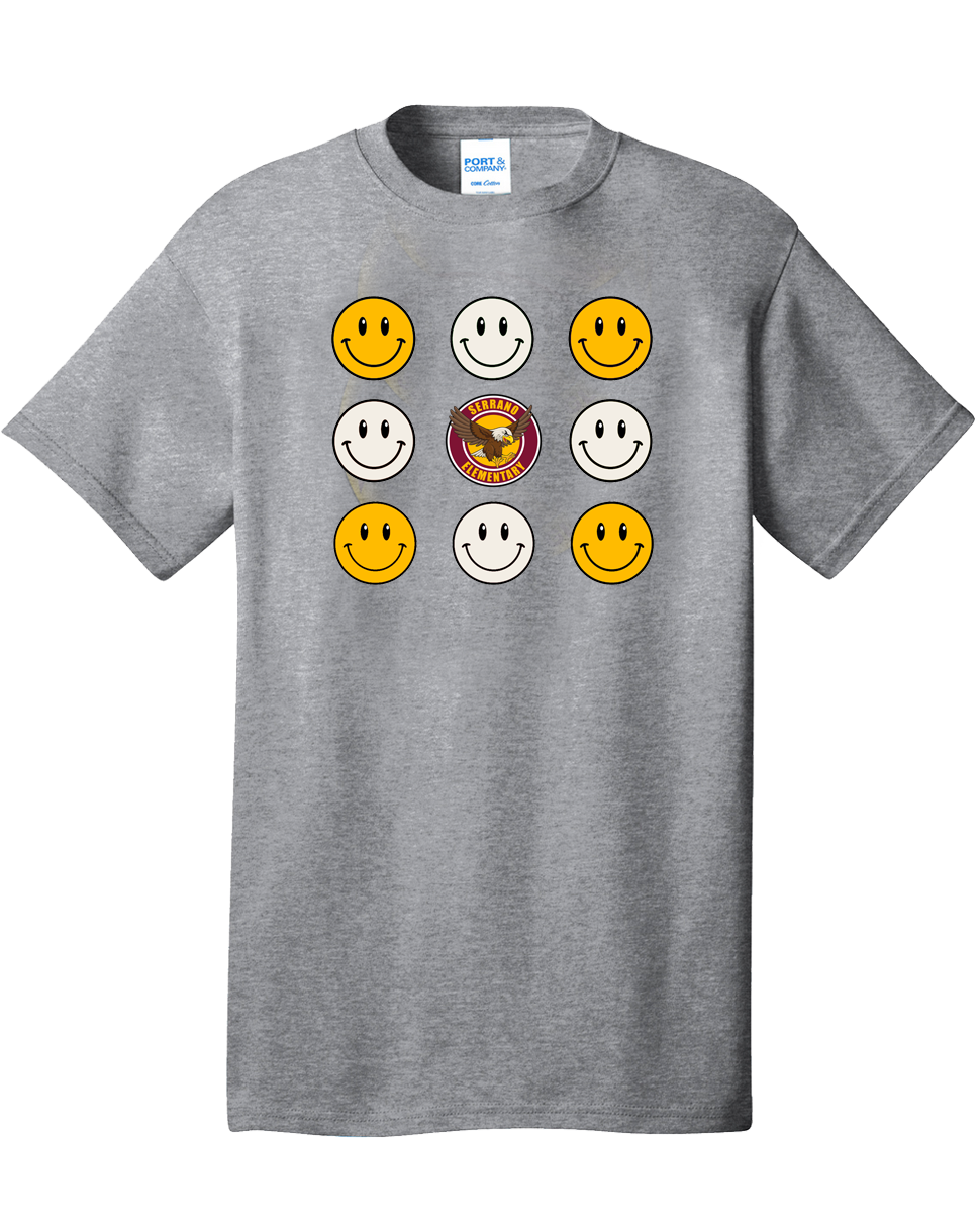 Serrano Elementary - Smile Tee Shirt - Youth & Adult - Cotton/Dri-Fit