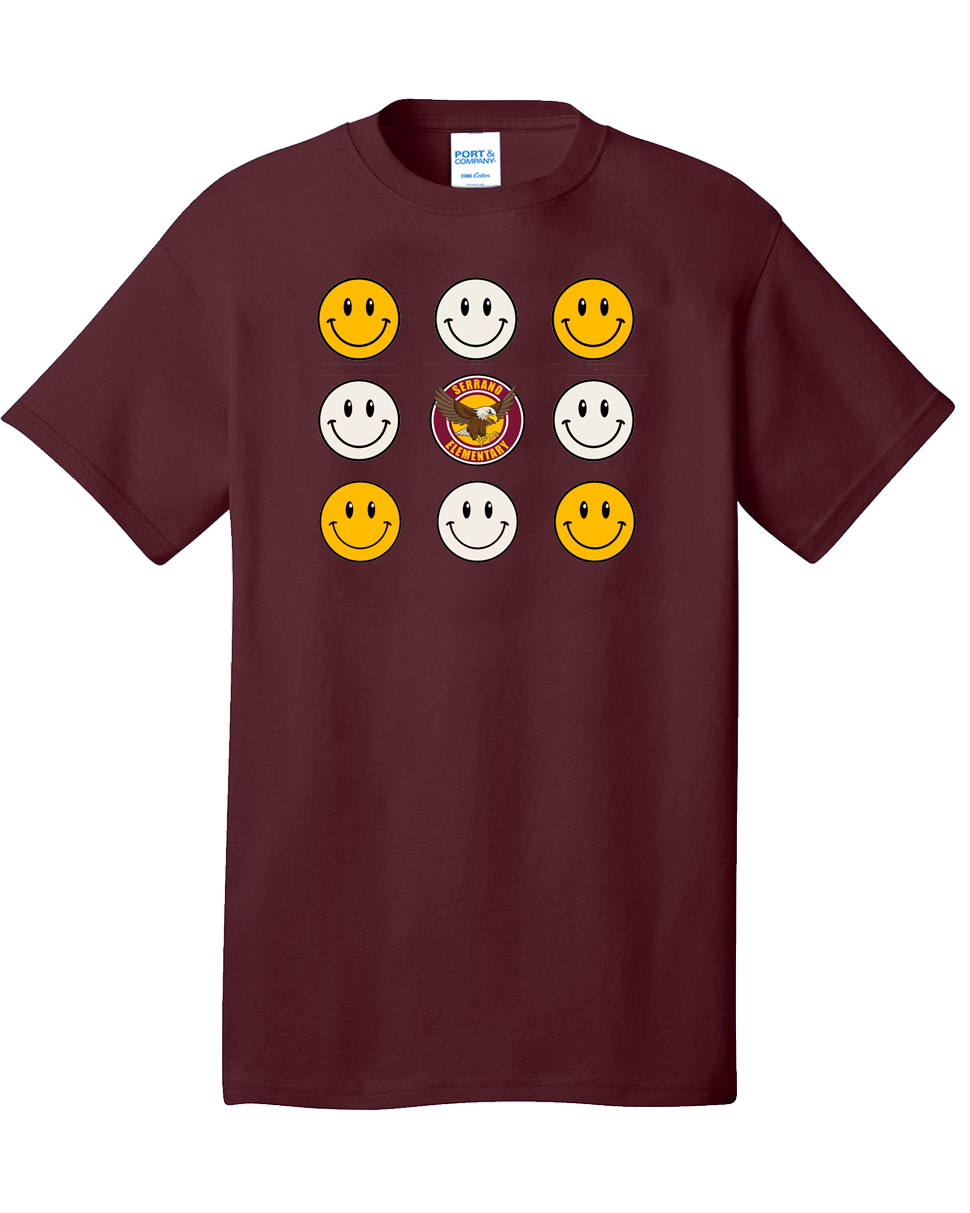 Serrano Elementary - Smile Tee Shirt - Youth & Adult - Cotton/Dri-Fit