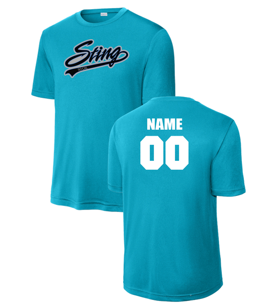 Sting Softball Dri Fit Tee with Name and Number (Youth and Adult) - Columbia Blue
