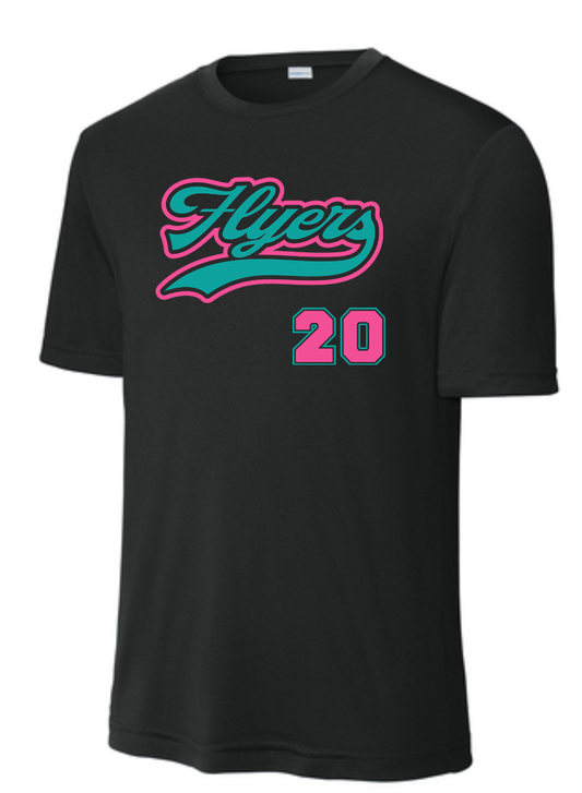 Flyers - Baseball Practice Tee - Black (DRI FIT) Adult & Youth - With Front #